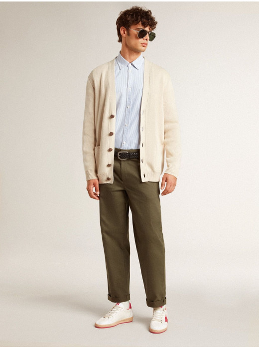 Mens Ball Star  Wishes in white leather with a red star and heel tab