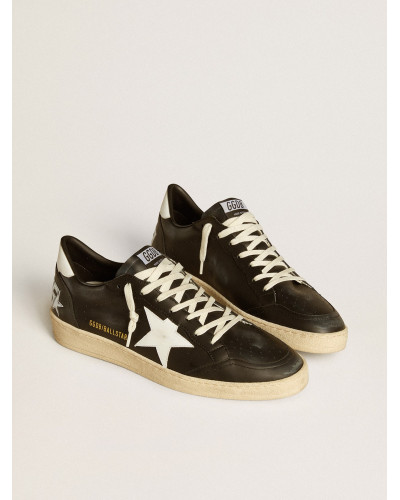 Mens Ball Star in black nappa with white leather star and heel tab
