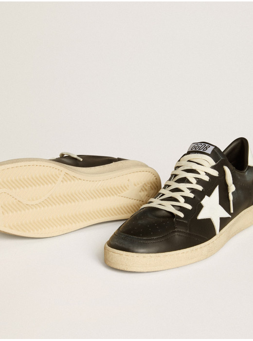Mens Ball Star in black nappa with white leather star and heel tab