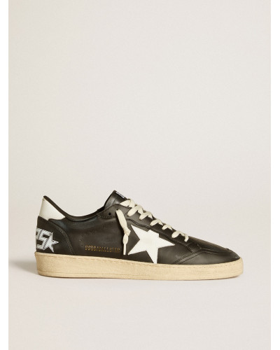 Mens Ball Star in black nappa with white leather star and heel tab