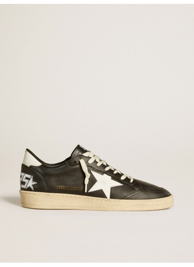 Mens Ball Star in black nappa with white leather star and heel tab