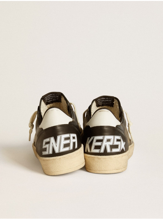Mens Ball Star in black nappa with white leather star and heel tab