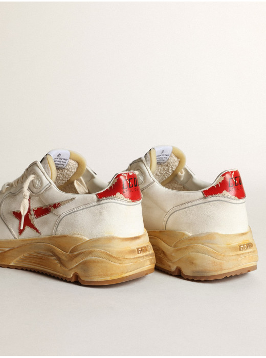 Mens Running Sole with leather star and heel tab with red print