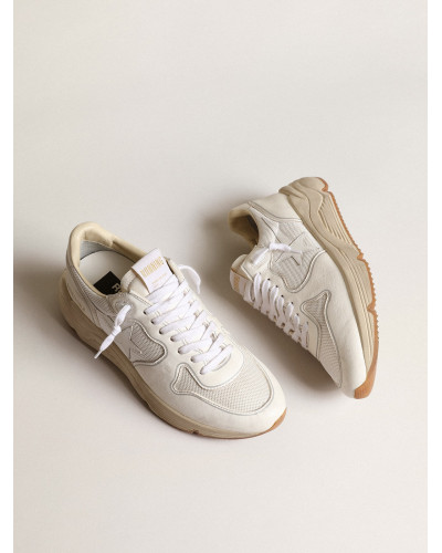 Mens Running Sole in mesh and white nappa