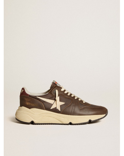 Running Sole in nylon and leather with TPU star and nubuck heel tab