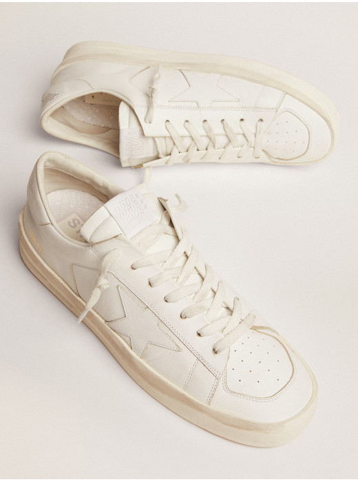 Mens Stardan in white leather