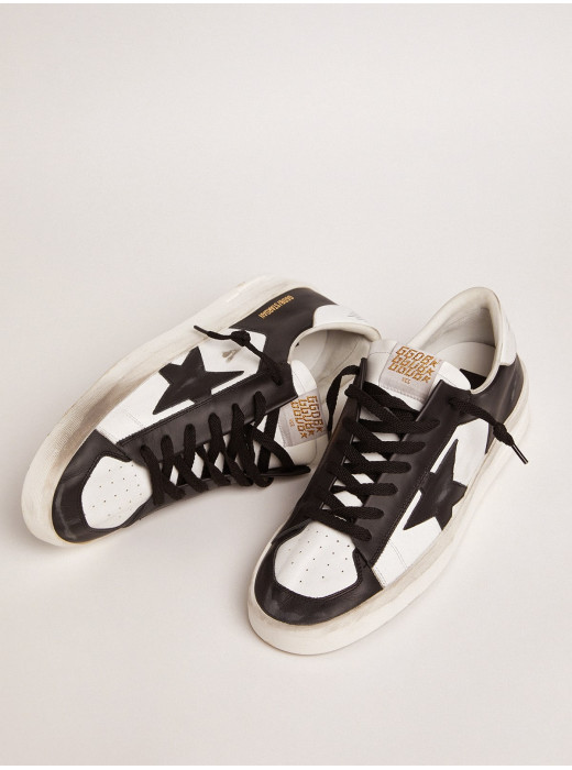 Mens Stardan in white and black leather