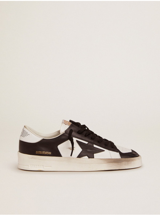 Mens Stardan in white and black leather