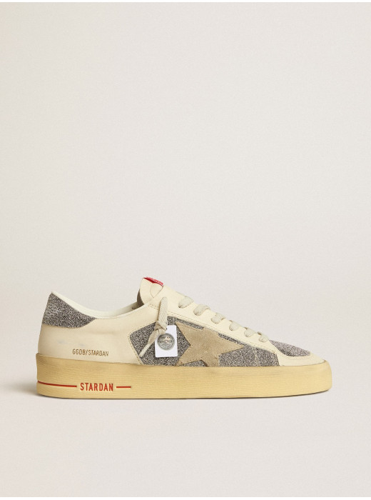 Mens Stardan in suede with sand star and Swarovski crystal inserts