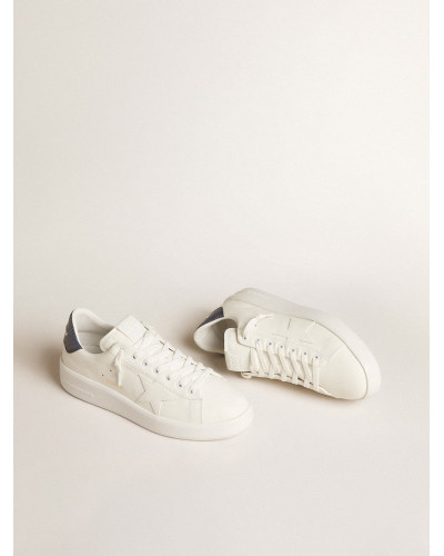Mens Purestar in leather with white star and blue lizard leather heel tab