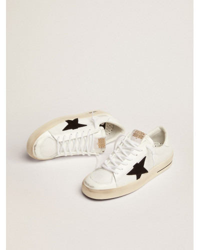 Mens Stardan in white mesh with black suede star