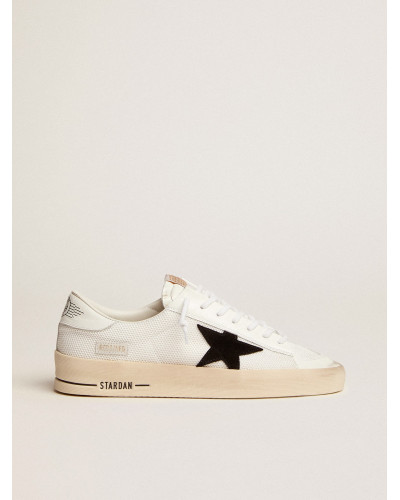 Mens Stardan in white mesh with black suede star