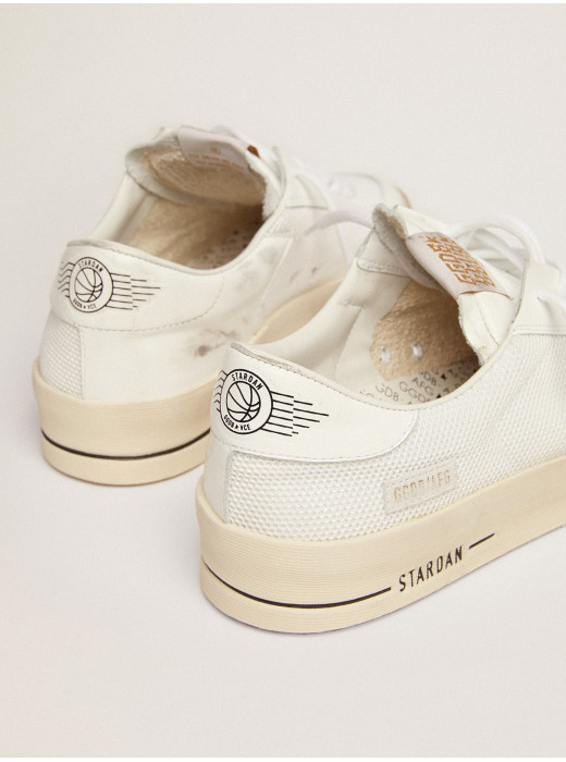 Mens Stardan in white mesh with black suede star