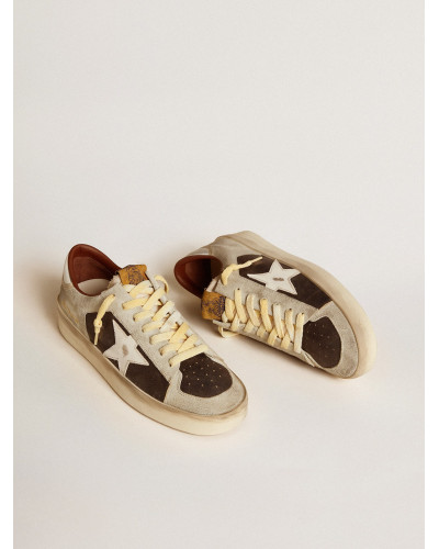 Mens Stardan in suede and leather with leather star and metallic heel tab