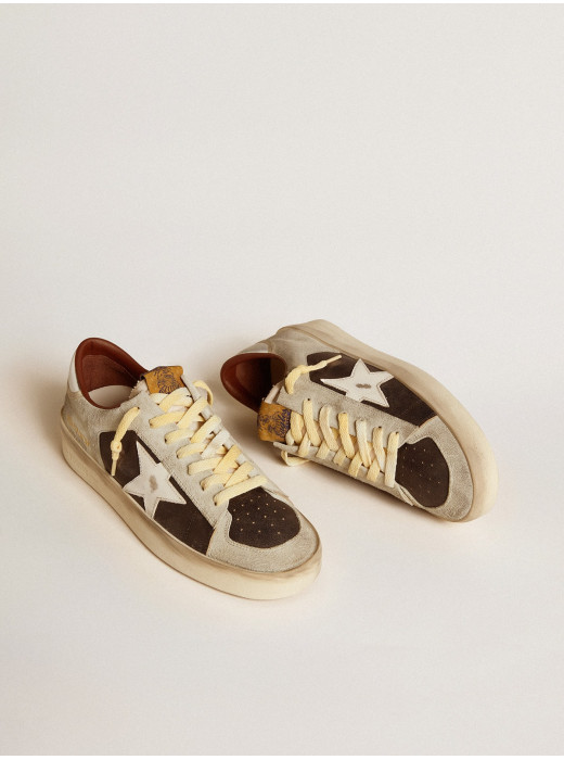 Mens Stardan in suede and leather with leather star and metallic heel tab