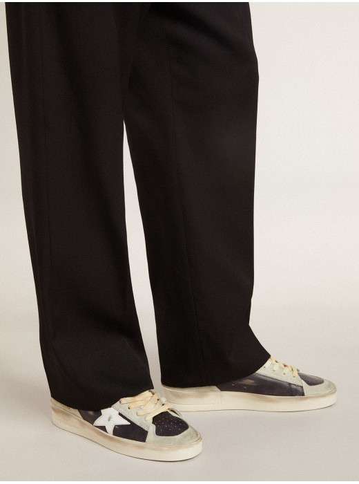 Mens Stardan in suede and leather with leather star and metallic heel tab