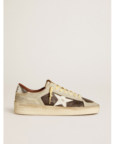 Mens Stardan in suede and leather with leather star and metallic heel tab