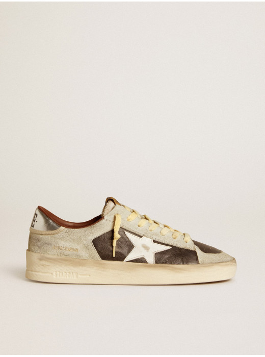 Mens Stardan in suede and leather with leather star and metallic heel tab