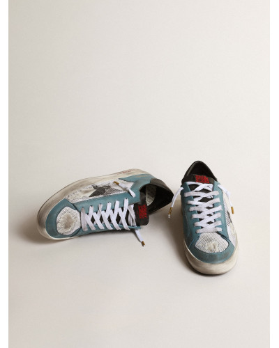 Mens Stardan in distressed mesh and petrol-colored upper