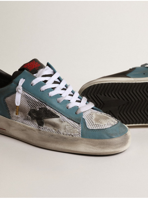 Mens Stardan in distressed mesh and petrol-colored upper