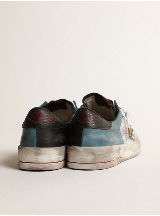 Mens Stardan in distressed mesh and petrol-colored upper