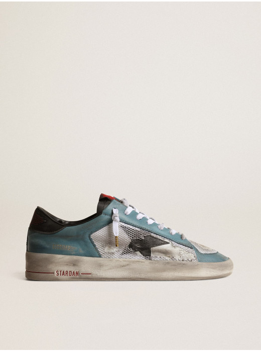 Mens Stardan in distressed mesh and petrol-colored upper