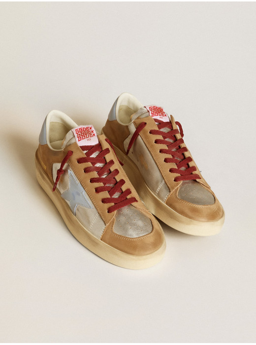 Mens silver Stardan LTD with light blue leather star and nubuck inserts