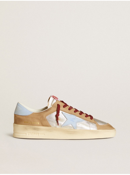Mens silver Stardan LTD with light blue leather star and nubuck inserts