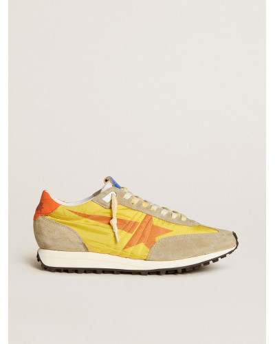 Mens Marathon with yellow nylon upper and orange star