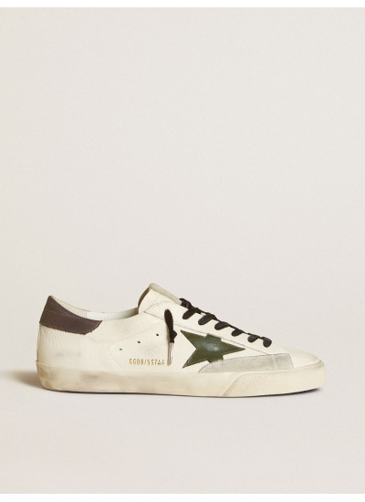 Mens Super-Star in nappa with green leather star and gray leather heel tab