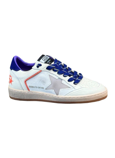 Ball Star LTD in Beige Leather with Clear Star and Blue Heel Tab