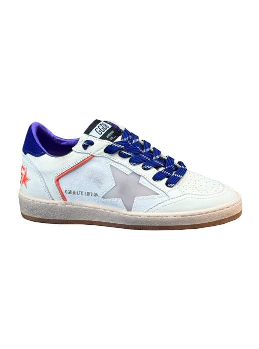 Ball Star LTD in Beige Leather with Clear Star and Blue Heel Tab