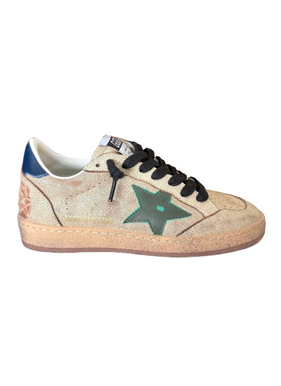 Ball Star in Aged Nappa with Green Leather Star and Blue Heel Tab