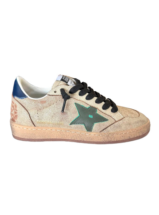 Ball Star in Aged Nappa with Green Leather Star and Blue Heel Tab