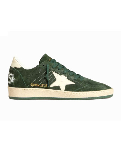 Mens Ball Star Green suede with White leather star and White heel tab