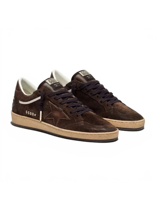 Ball Star in Brown Suede with Brown Leather Star and Heel Tab