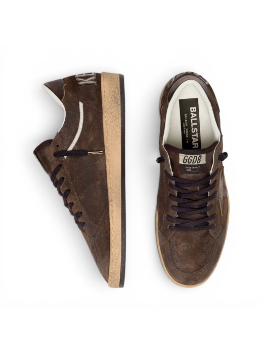 Ball Star in Brown Suede with Brown Leather Star and Heel Tab