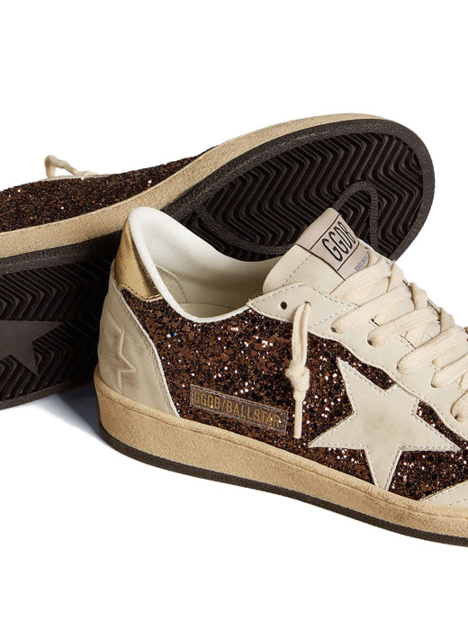 Ball Star in Glitter with Leather Star and Metallic Heel Tab