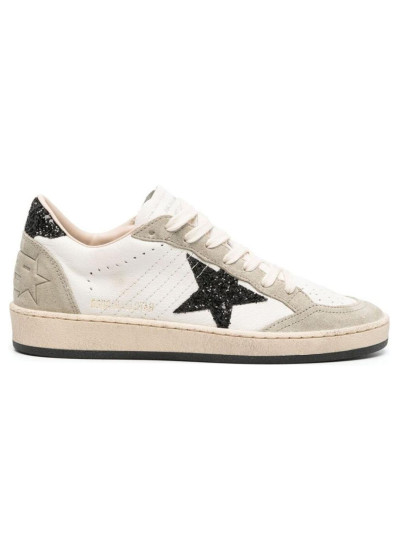 Ball Star in Nappa and Suede with Black Glitter Star and Heel Tab