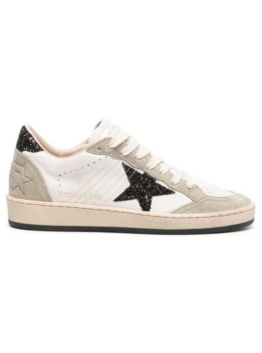 Ball Star in Nappa and Suede with Black Glitter Star and Heel Tab