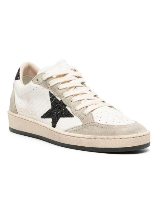 Ball Star in Nappa and Suede with Black Glitter Star and Heel Tab