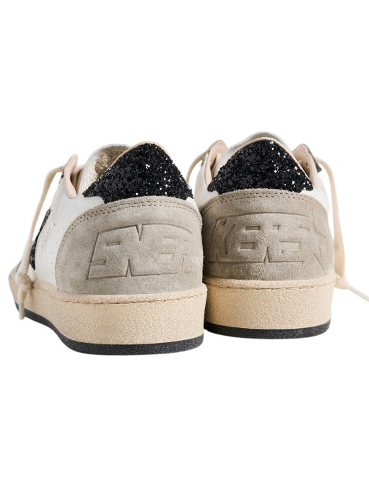 Ball Star in Nappa and Suede with Black Glitter Star and Heel Tab