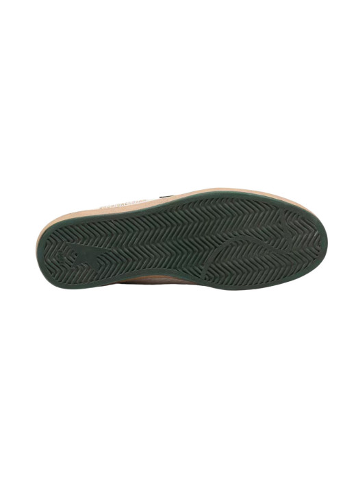 Mens Ball Star in White Nappa with Green Leather Star and Heel Tab