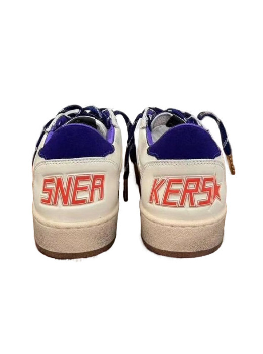 Ball Star LTD in Beige Leather with Clear Star and Blue Heel Tab