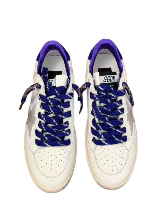 Ball Star LTD in Beige Leather with Clear Star and Blue Heel Tab