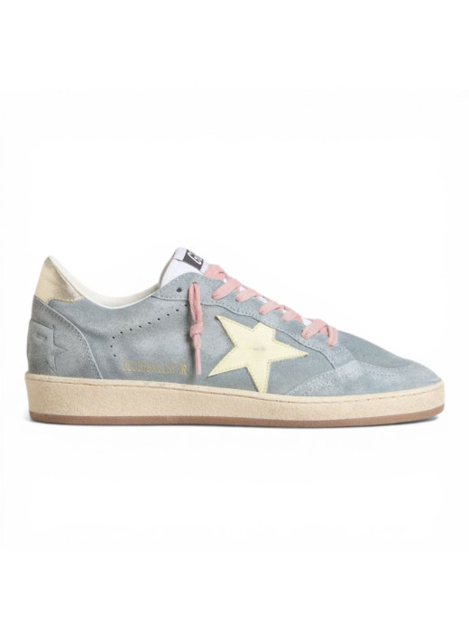 Ball Star Powder-blue suede with Cream colored leather star