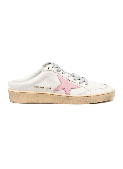 Ball Star Sabot in White Nappa with Old Rose Leather Star Ball Star Sabot in White Nappa with Old Rose Leather Star