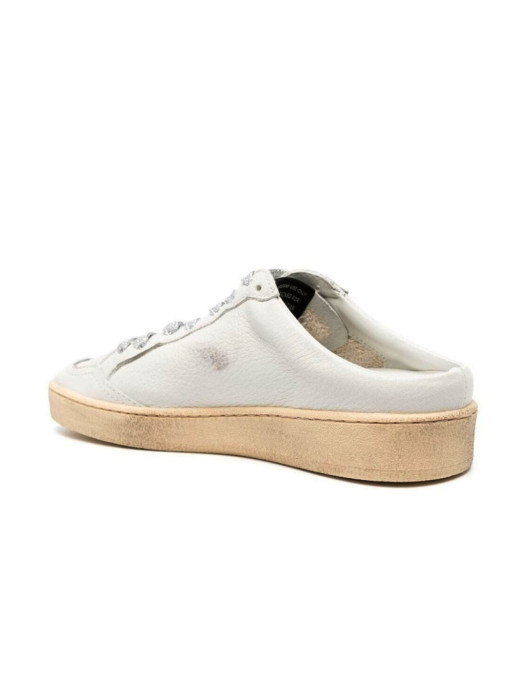 Ball Star Sabot in White Nappa with Old Rose Leather Star