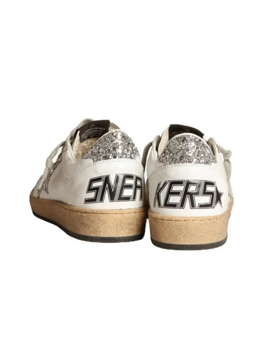Ball Star Sneakers in Silver Glitter and Ice Grey Suede