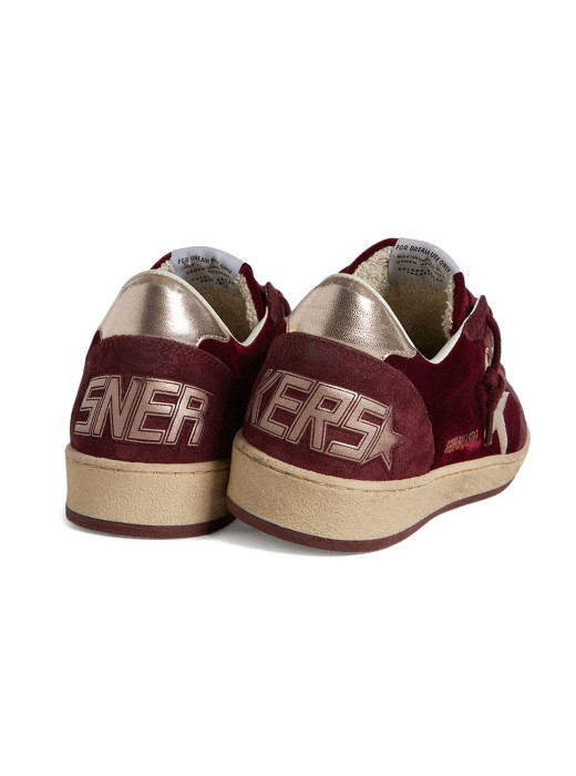 Ball Star in Ruby Red Velvet with Silver Star and Heel Tab